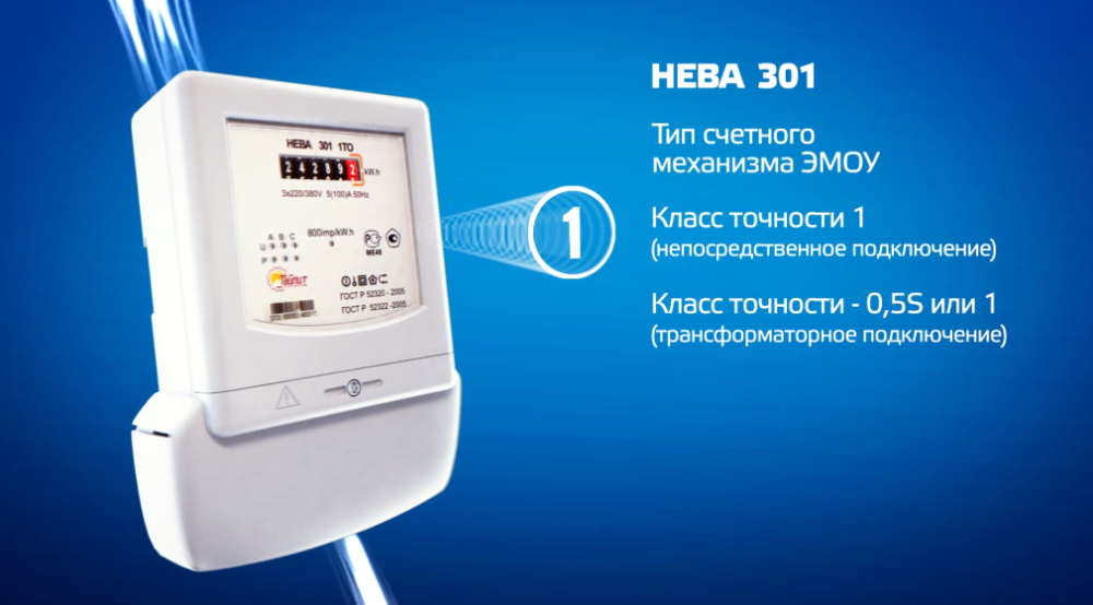Счетчик НЕВА 301, технические характеристики, описание